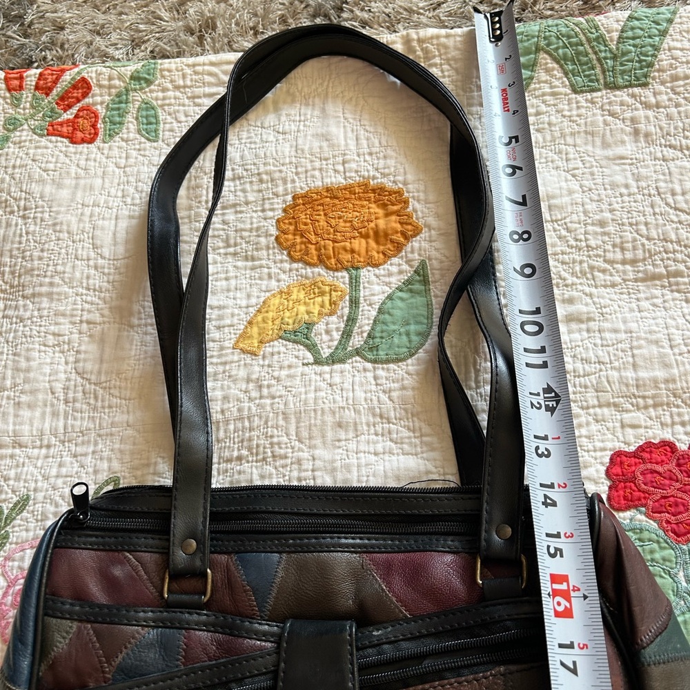 Unique, Patchwork Leather Handbag - image 5